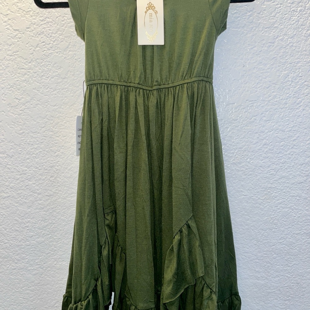 Joyfolie Olive Green Kids Dress